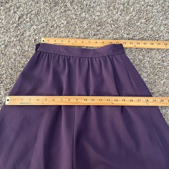 Vintage Midi Skirt Size 6 Purple Solid A Line Minimal Secretary Office Preppy - Picture 12 of 12
